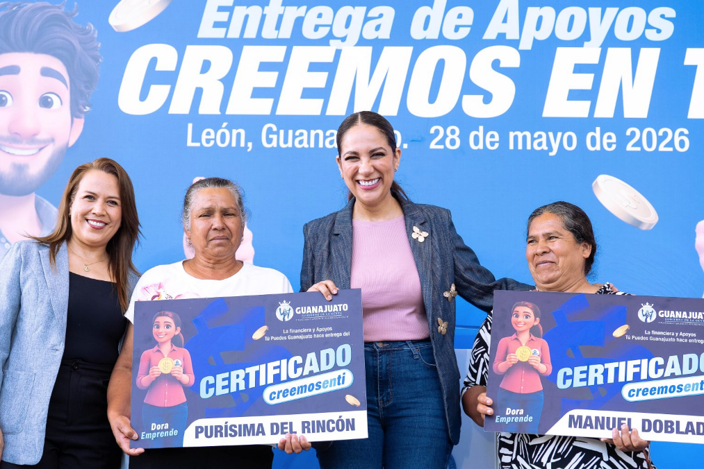 Libia Dennise entrega apoyos Creemos en Ti para impulsar proyectos y oportunidades en Guanajuato