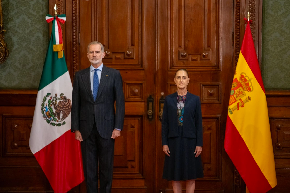 Claudia Sheinbaum recibe al rey Felipe VI en Palacio Nacional